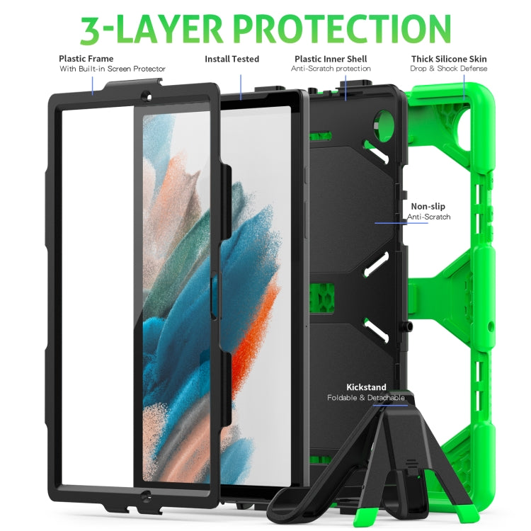 For Samsung Galaxy Tab A8 10.5 2021 X200 / X205 Colorful Silicon + PC Tablet Case(Green) - Other Galaxy Tab PC by buy2fix | Online Shopping UK | buy2fix