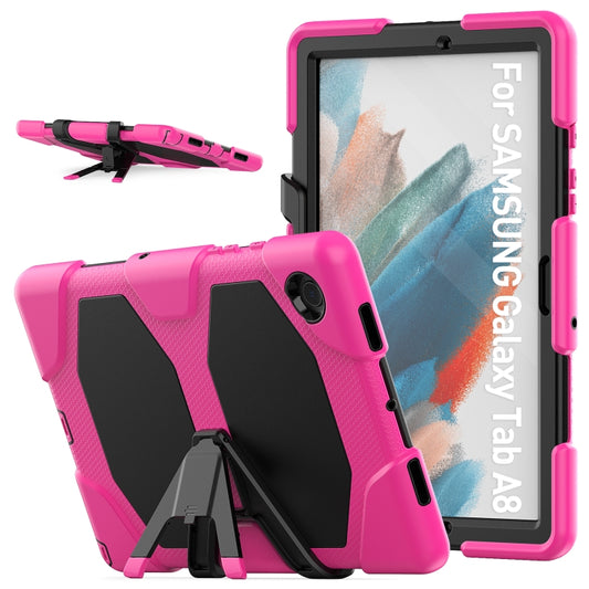 For Samsung Galaxy Tab A8 10.5 2021 X200 / X205 Colorful Silicon + PC Tablet Case(Rose Red) - Other Galaxy Tab PC by buy2fix | Online Shopping UK | buy2fix