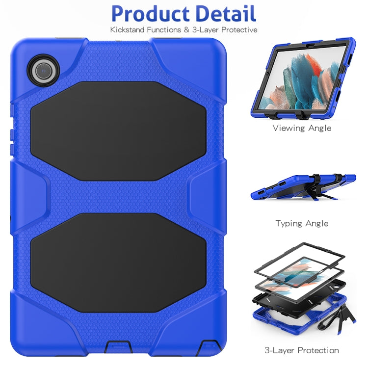 For Samsung Galaxy Tab A8 10.5 2021 X200 / X205 Colorful Silicon + PC Tablet Case(Blue) - Other Galaxy Tab PC by buy2fix | Online Shopping UK | buy2fix