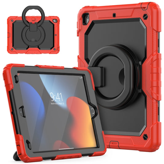 For iPad 10.2 2021 / 2020 / 2019 Silicone + PC Tablet Case with Shoulder Strap(Red+Black) - iPad 10.2 Cases by buy2fix | Online Shopping UK | buy2fix