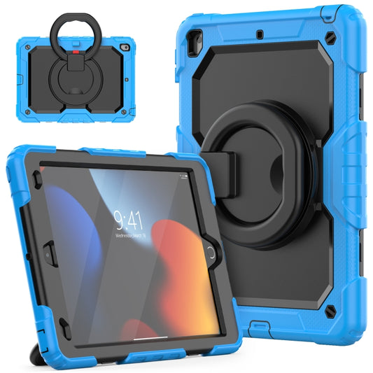For iPad 10.2 2021 / 2020 / 2019 Silicone + PC Tablet Case with Shoulder Strap(Light Blue+Black) - iPad 10.2 Cases by buy2fix | Online Shopping UK | buy2fix