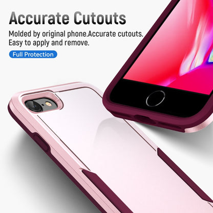 For iPhone SE 2022 / SE 2020 / 8 / 7 Pioneer Armor Heavy Duty PC + TPU Phone Case(Pink) by buy2fix