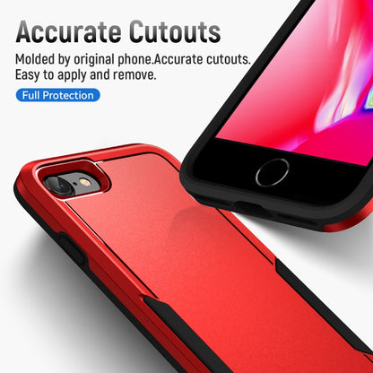 For iPhone SE 2022 / SE 2020 / 8 / 7 Pioneer Armor Heavy Duty PC + TPU Phone Case(Red Black) by buy2fix