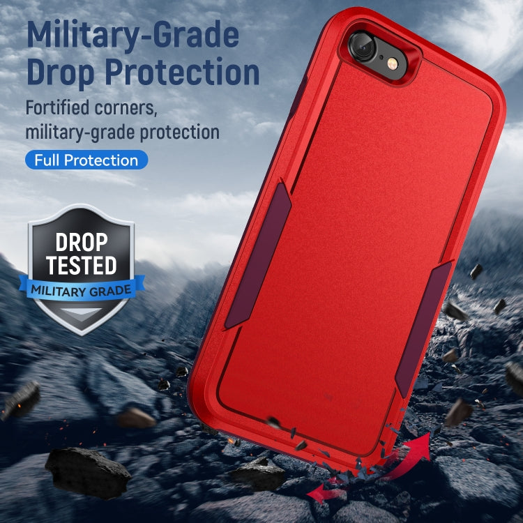 For iPhone SE 2022 / SE 2020 / 8 / 7 Pioneer Armor Heavy Duty PC + TPU Phone Case(Red) by buy2fix