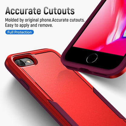 For iPhone SE 2022 / SE 2020 / 8 / 7 Pioneer Armor Heavy Duty PC + TPU Phone Case(Red) by buy2fix