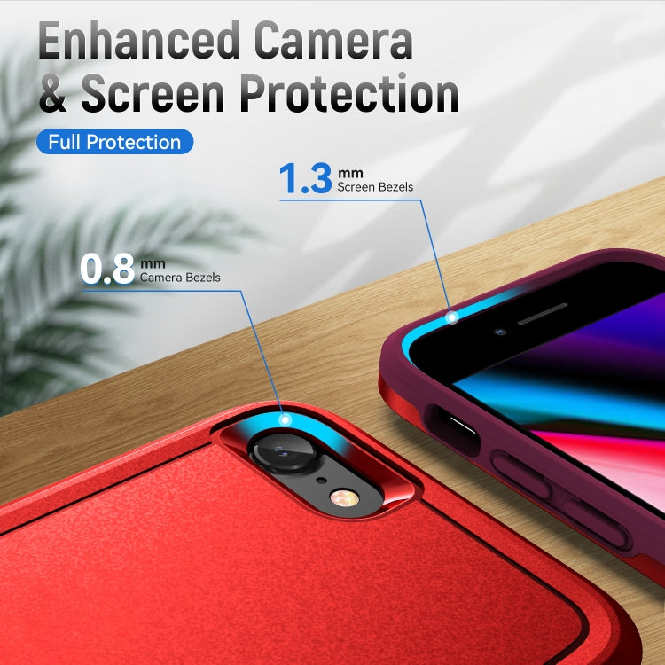 For iPhone SE 2022 / SE 2020 / 8 / 7 Pioneer Armor Heavy Duty PC + TPU Phone Case(Red) by buy2fix