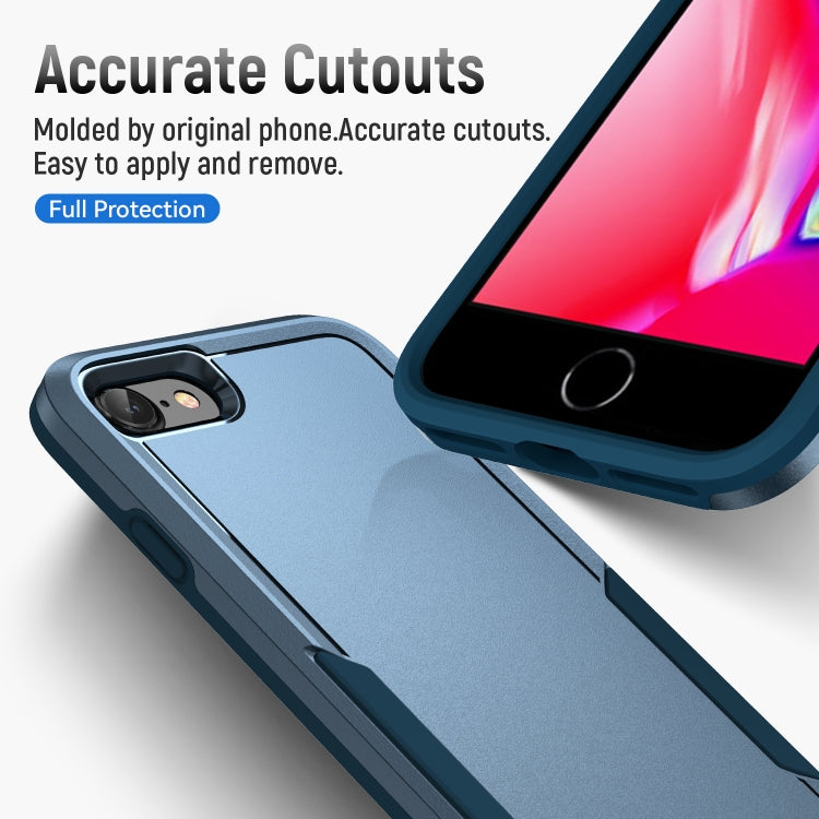 For iPhone SE 2022 / SE 2020 / 8 / 7 Pioneer Armor Heavy Duty PC + TPU Phone Case(Blue) by buy2fix