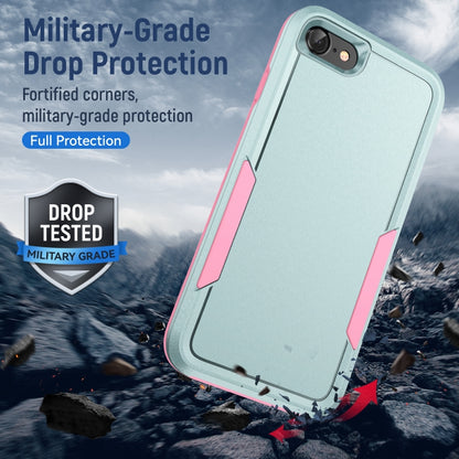 For iPhone SE 2022 / SE 2020 / 8 / 7 Pioneer Armor Heavy Duty PC + TPU Phone Case(Green Pink) by buy2fix