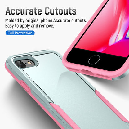 For iPhone SE 2022 / SE 2020 / 8 / 7 Pioneer Armor Heavy Duty PC + TPU Phone Case(Green Pink) by buy2fix