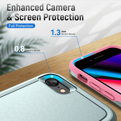 For iPhone SE 2022 / SE 2020 / 8 / 7 Pioneer Armor Heavy Duty PC + TPU Phone Case(Green Pink) by buy2fix