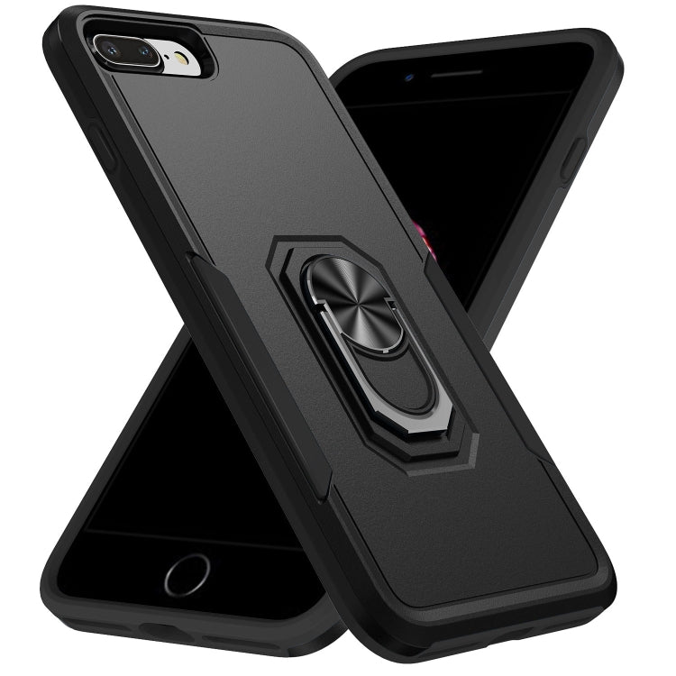 Pioneer Armor Heavy Duty PC + TPU Holder Phone Case For iPhone 8 Plus / 7 Plus(Black) by buy2fix