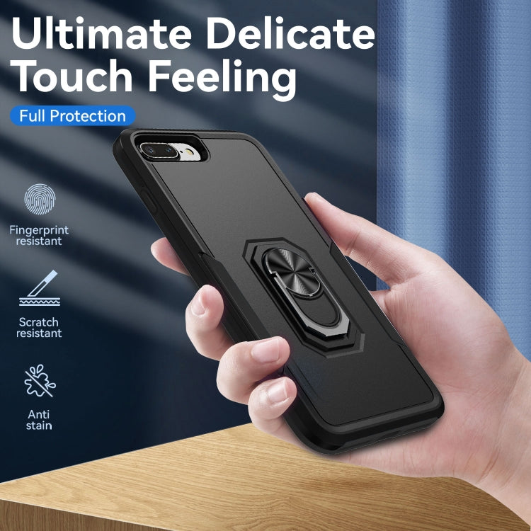 Pioneer Armor Heavy Duty PC + TPU Holder Phone Case For iPhone 8 Plus / 7 Plus(Black) by buy2fix