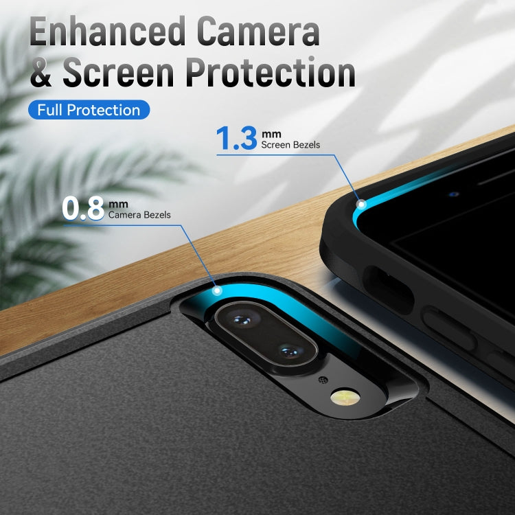 Pioneer Armor Heavy Duty PC + TPU Holder Phone Case For iPhone 8 Plus / 7 Plus(Black) by buy2fix