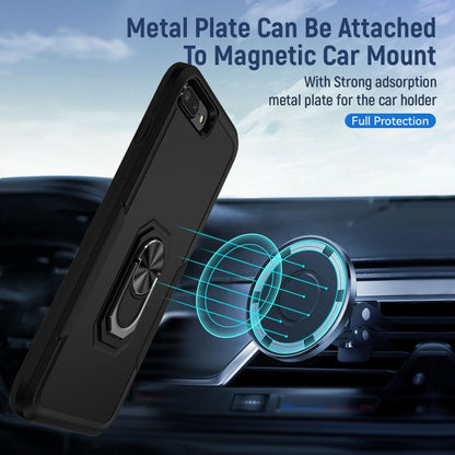 Pioneer Armor Heavy Duty PC + TPU Holder Phone Case For iPhone 8 Plus / 7 Plus(Black) by buy2fix