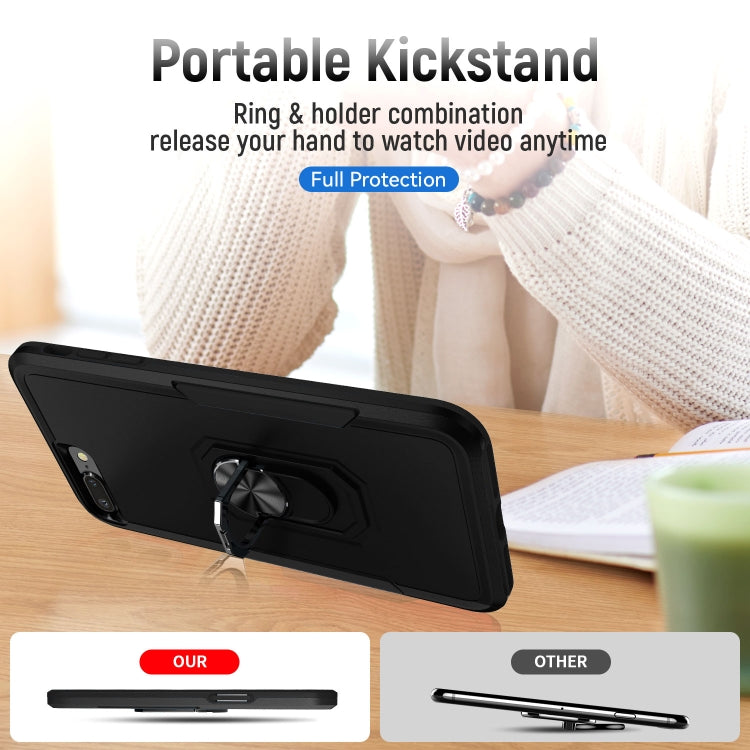 Pioneer Armor Heavy Duty PC + TPU Holder Phone Case For iPhone 8 Plus / 7 Plus(Black) by buy2fix