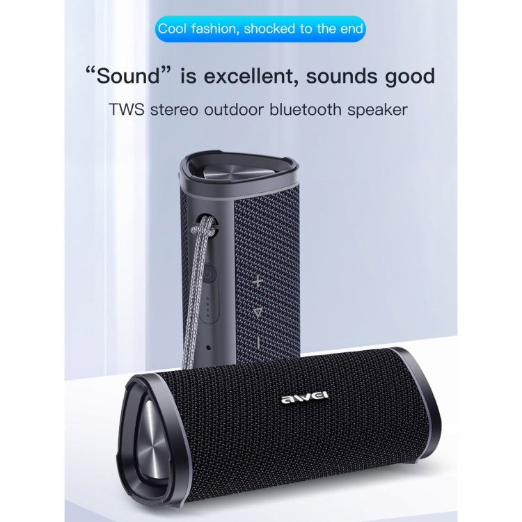 awei Y331 Outdoor TWS Stereo Bluetooth Speaker(Black) - Desktop Speaker by awei | Online Shopping UK | buy2fix