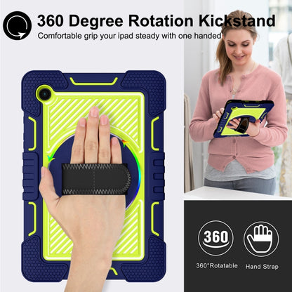 For Samsung Galaxy Tab A8 10.5 2021 360 Degree Rotation Contrast Color Silicone + PC Tablet Case(Navy+Yellow Green) - Other Galaxy Tab PC by buy2fix | Online Shopping UK | buy2fix