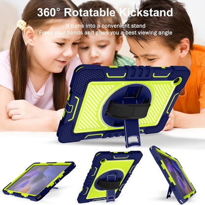 For Samsung Galaxy Tab A8 10.5 2021 360 Degree Rotation Contrast Color Silicone + PC Tablet Case(Navy+Yellow Green) - Other Galaxy Tab PC by buy2fix | Online Shopping UK | buy2fix