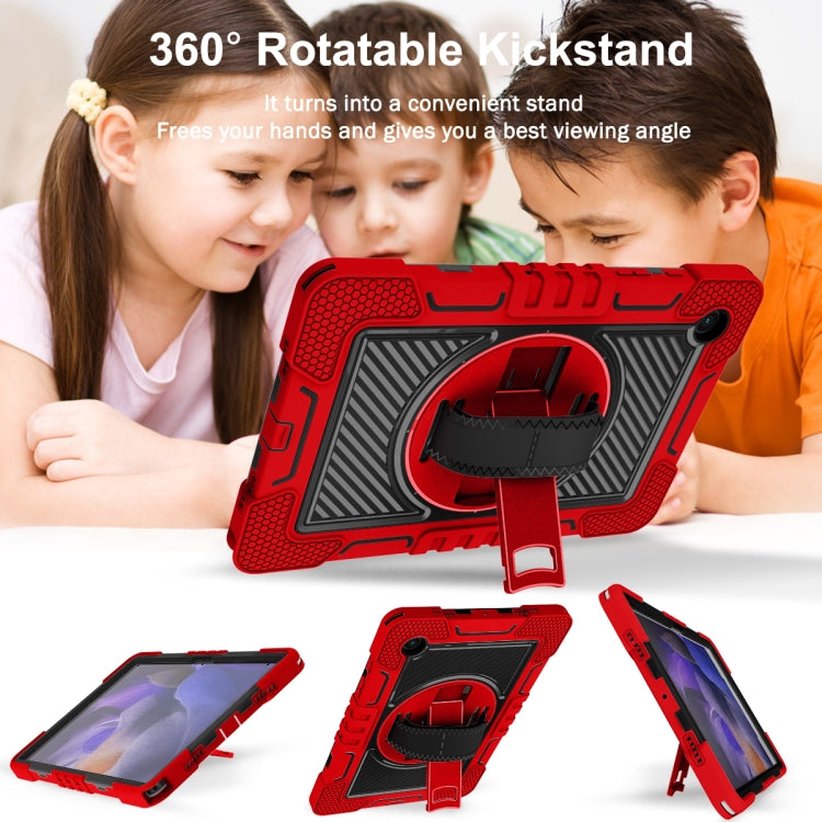 For Samsung Galaxy Tab A8 10.5 2021 360 Degree Rotation Contrast Color Silicone + PC Tablet Case(Red+Black) - Other Galaxy Tab PC by buy2fix | Online Shopping UK | buy2fix