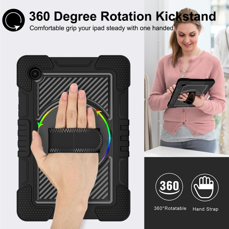 For Samsung Galaxy Tab A8 10.5 2021 360 Degree Rotation Contrast Color Silicone + PC Tablet Case(Black) - Other Galaxy Tab PC by buy2fix | Online Shopping UK | buy2fix