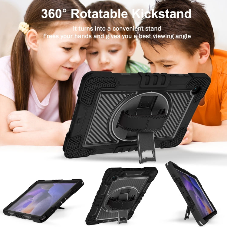For Samsung Galaxy Tab A8 10.5 2021 360 Degree Rotation Contrast Color Silicone + PC Tablet Case(Black) - Other Galaxy Tab PC by buy2fix | Online Shopping UK | buy2fix