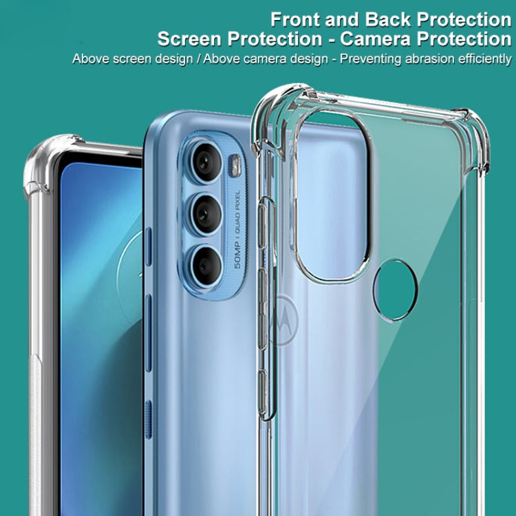 For Motorola Moto G71 5G imak All-inclusive Shockproof Airbag TPU Case with Screen Protector(Transparent Black) by imak