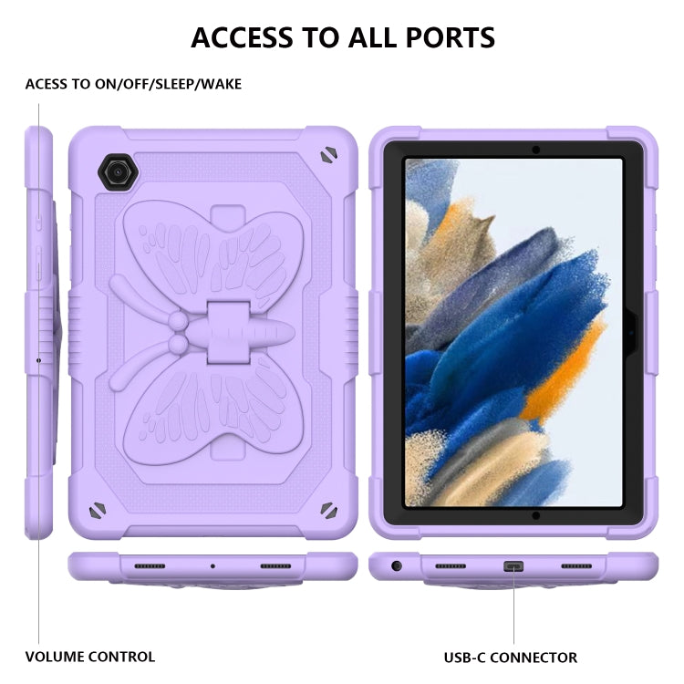 For Samsung Galaxy Tab A8 10.5 2021 Beige PC + Silicone Holder Tablet Case(Raro Purple) - Other Galaxy Tab PC by buy2fix | Online Shopping UK | buy2fix