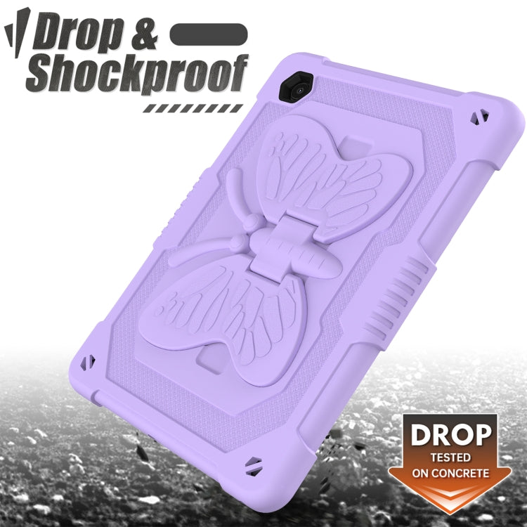 For Samsung Galaxy Tab A8 10.5 2021 Beige PC + Silicone Holder Tablet Case(Raro Purple) - Other Galaxy Tab PC by buy2fix | Online Shopping UK | buy2fix