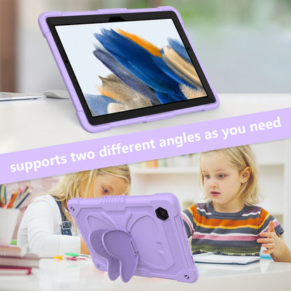 For Samsung Galaxy Tab A8 10.5 2021 Beige PC + Silicone Holder Tablet Case(Raro Purple) - Other Galaxy Tab PC by buy2fix | Online Shopping UK | buy2fix