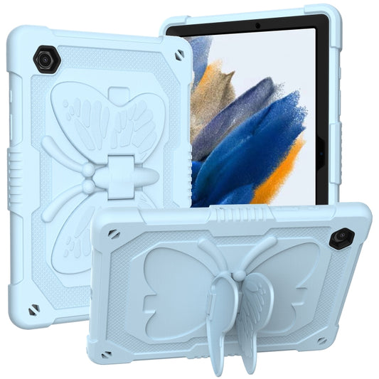 For Samsung Galaxy Tab A8 10.5 2021 Beige PC + Silicone Holder Tablet Case(Ice Blue) - Other Galaxy Tab PC by buy2fix | Online Shopping UK | buy2fix