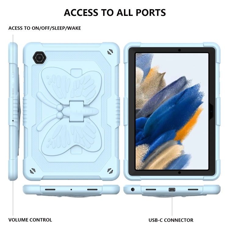 For Samsung Galaxy Tab A8 10.5 2021 Beige PC + Silicone Holder Tablet Case(Ice Blue) - Other Galaxy Tab PC by buy2fix | Online Shopping UK | buy2fix