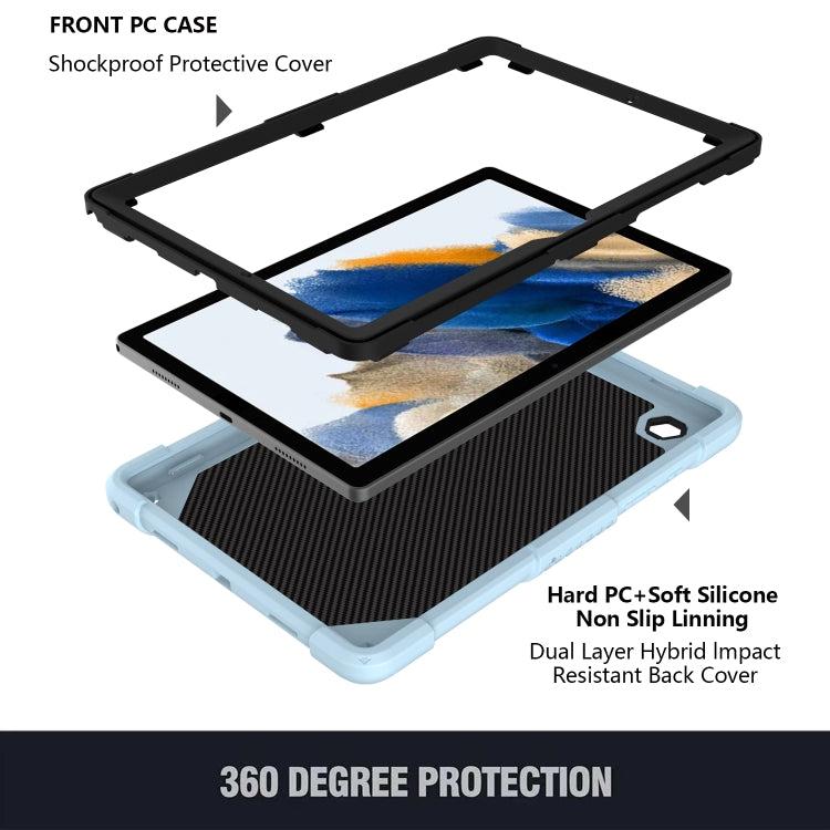 For Samsung Galaxy Tab A8 10.5 2021 Beige PC + Silicone Holder Tablet Case(Ice Blue) - Other Galaxy Tab PC by buy2fix | Online Shopping UK | buy2fix