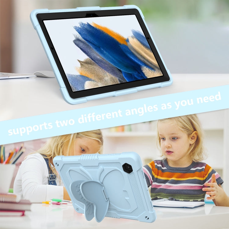 For Samsung Galaxy Tab A8 10.5 2021 Beige PC + Silicone Holder Tablet Case(Ice Blue) - Other Galaxy Tab PC by buy2fix | Online Shopping UK | buy2fix