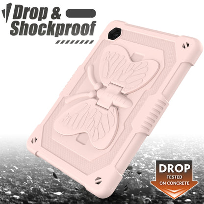 For Samsung Galaxy Tab A8 10.5 2021 Beige PC + Silicone Holder Tablet Case(Rose Pink) - Other Galaxy Tab PC by buy2fix | Online Shopping UK | buy2fix