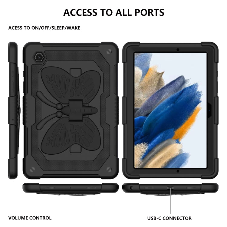 For Samsung Galaxy Tab A8 10.5 2021 Beige PC + Silicone Holder Tablet Case(Black) - Other Galaxy Tab PC by buy2fix | Online Shopping UK | buy2fix