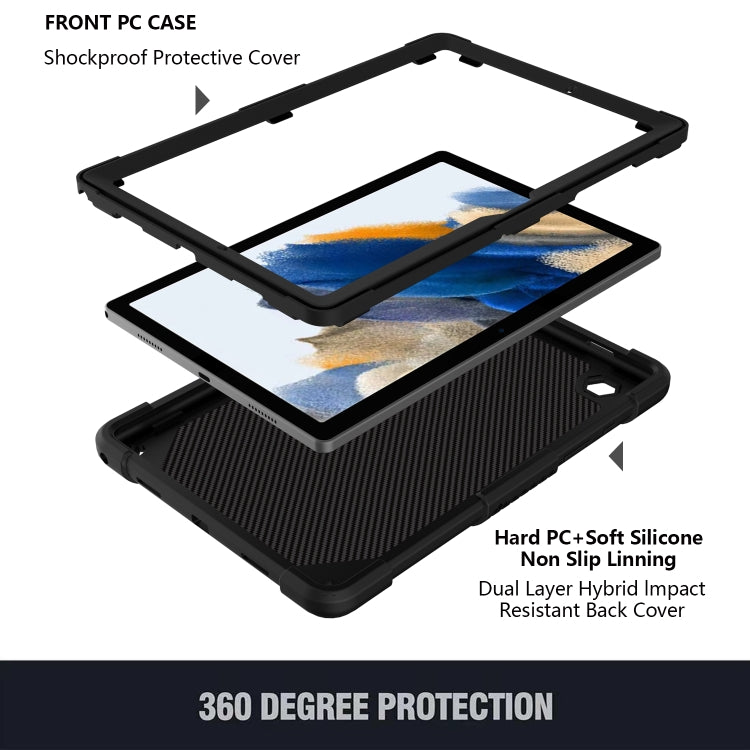 For Samsung Galaxy Tab A8 10.5 2021 Beige PC + Silicone Holder Tablet Case(Black) - Other Galaxy Tab PC by buy2fix | Online Shopping UK | buy2fix