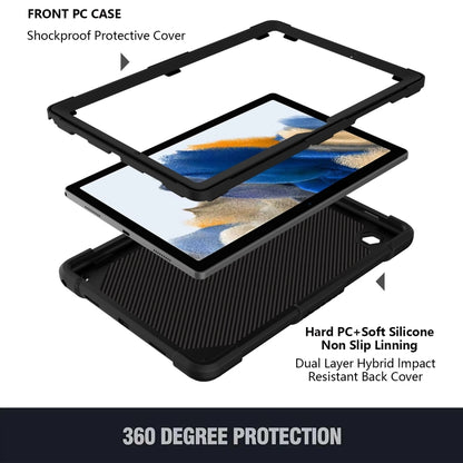 For Samsung Galaxy Tab A8 10.5 2021 Beige PC + Silicone Holder Tablet Case(Black) - Other Galaxy Tab PC by buy2fix | Online Shopping UK | buy2fix