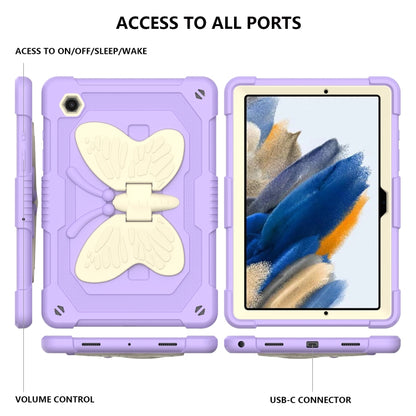 For Samsung Galaxy Tab A8 10.5 2021 Beige PC + Silicone Holder Tablet Case(Beige+Raro Purple) - Other Galaxy Tab PC by buy2fix | Online Shopping UK | buy2fix