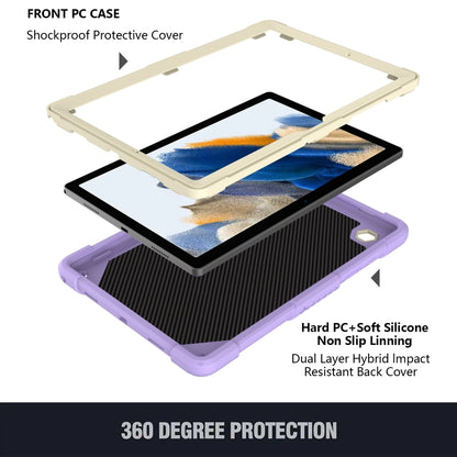 For Samsung Galaxy Tab A8 10.5 2021 Beige PC + Silicone Holder Tablet Case(Beige+Raro Purple) - Other Galaxy Tab PC by buy2fix | Online Shopping UK | buy2fix