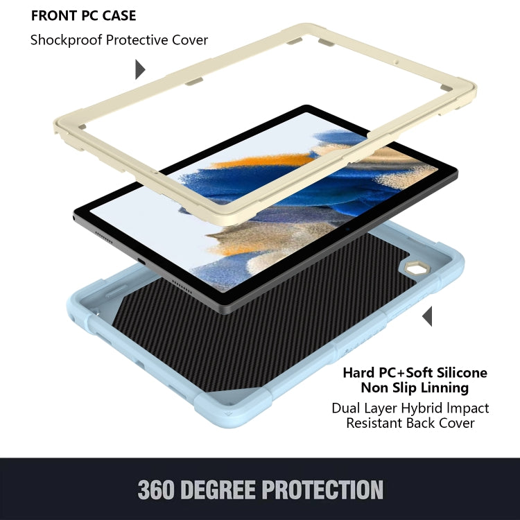 For Samsung Galaxy Tab A8 10.5 2021 Beige PC + Silicone Holder Tablet Case(Beige+Ice Blue) - Other Galaxy Tab PC by buy2fix | Online Shopping UK | buy2fix