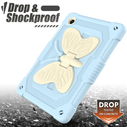 For Samsung Galaxy Tab A8 10.5 2021 Beige PC + Silicone Holder Tablet Case(Beige+Ice Blue) - Other Galaxy Tab PC by buy2fix | Online Shopping UK | buy2fix