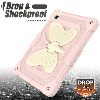 For Samsung Galaxy Tab A8 10.5 2021 Beige PC + Silicone Holder Tablet Case(Beige+Rose Pink) - Other Galaxy Tab PC by buy2fix | Online Shopping UK | buy2fix