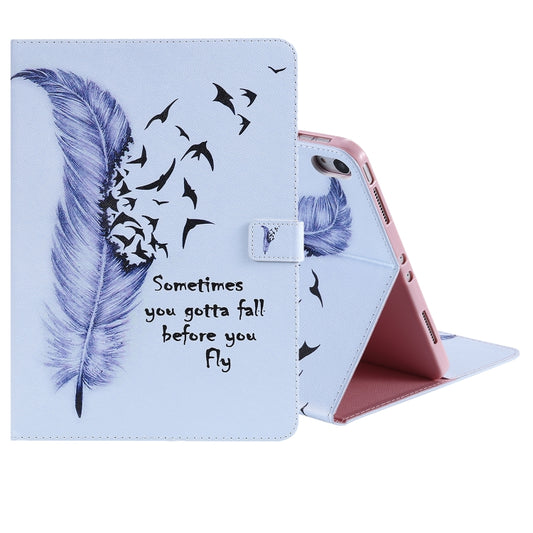 For iPad Pro 11 (2018) Colored Drawing Pattern Horizontal Flip PU Leather Case with Holder & Card Slots & Wallet(Feather) - iPad Pro 11 (2018) Cases by buy2fix | Online Shopping UK | buy2fix