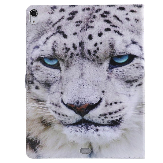 for iPad Pro 12.9 (2018) Colored Drawing Pattern Horizontal Flip PU Leather Case with Holder & Card Slots & Wallet (White Panther) - iPad Pro 12.9 (2018) Cases by buy2fix | Online Shopping UK | buy2fix