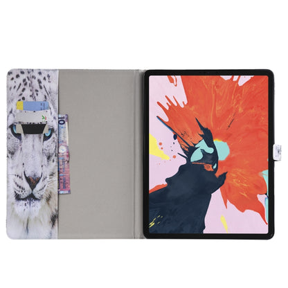 for iPad Pro 12.9 (2018) Colored Drawing Pattern Horizontal Flip PU Leather Case with Holder & Card Slots & Wallet (White Panther) - iPad Pro 12.9 (2018) Cases by buy2fix | Online Shopping UK | buy2fix