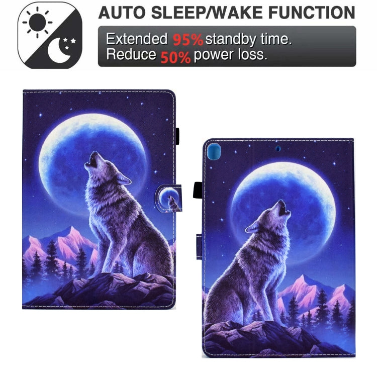 For iPad 10.2 2020 & 2019 Sewing Pen Slot Leather Tablet Case(Night Wolf) - iPad 10.2 Cases by buy2fix | Online Shopping UK | buy2fix