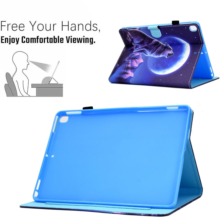 For iPad 10.2 2020 & 2019 Sewing Pen Slot Leather Tablet Case(Night Wolf) - iPad 10.2 Cases by buy2fix | Online Shopping UK | buy2fix