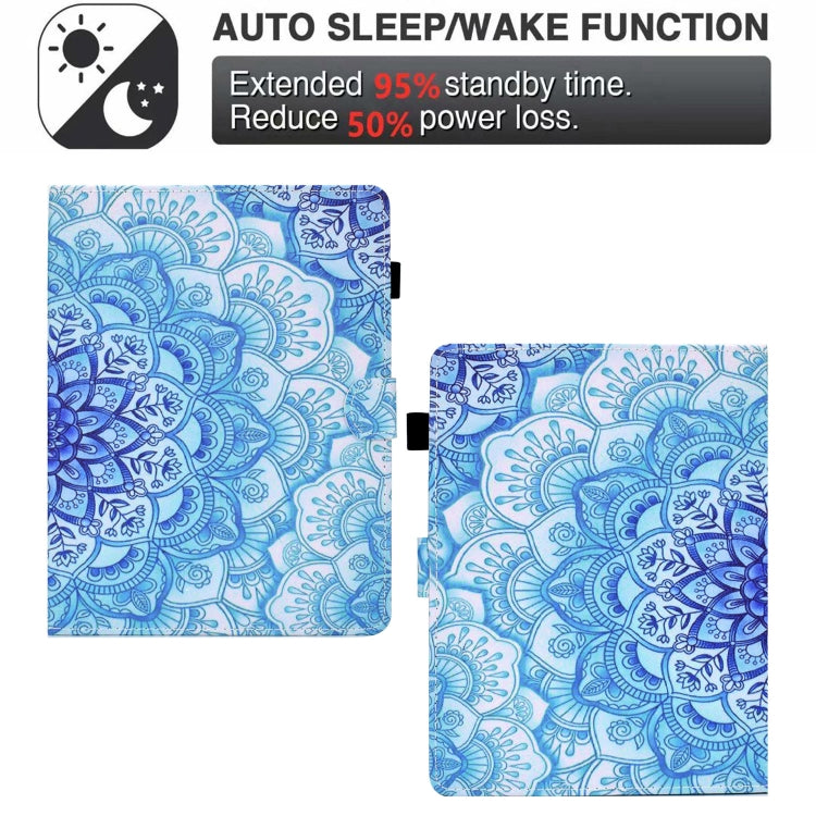 For 8 inch Tablet Electric Pressed TPU Leather Tablet Case(Green Flower) - 8 inch by buy2fix | Online Shopping UK | buy2fix