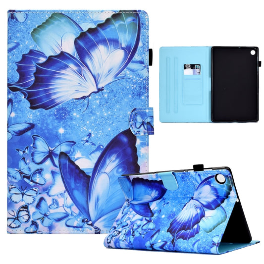 For Samsung Galaxy Tab A8 Sewing Pen Slot Leather Tablet Case(Butterflies) - Other Galaxy Tab PC by buy2fix | Online Shopping UK | buy2fix
