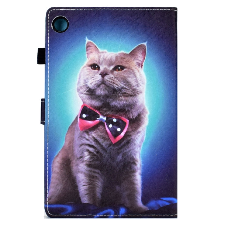 For Samsung Galaxy Tab A8 Sewing Pen Slot Leather Tablet Case(Bow Tie Cat) - Other Galaxy Tab PC by buy2fix | Online Shopping UK | buy2fix